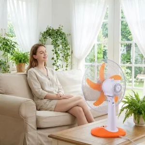 16 Inch Solar Rechargeable Table Fan Charging Indicator Usb Output Oscillating Fan With Free Solar Led Bulb