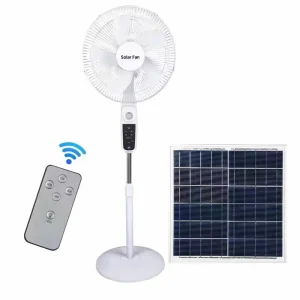16 Inch Solar Stand Fan with Remote Control Mini Solar Panel Powered Fan Portable Greenhouse Solar Exhaust Stand Fan