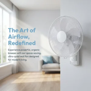 16 Inch Solar Wall Fan AC DC Motor 220V Remote Control 3 Speed Runtime for Home Shed