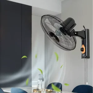 16 Inch Solar Wall Mount Fan 12W Monocrystalline Solar Panel 15W High speed Airflow 14400mAh Battery Remote Control Low Noise