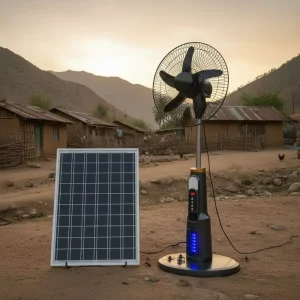 16 Inch Solar and AC Powered Rechargeable Lithium Battery 5 Blades 6 Speed 12W Standing Fan Mosquito Trap for Outdoor Home Use