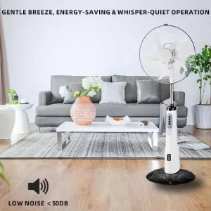16 Inch Ventilador Rechargeable Standing Fan with Remote and LED Solar Pedestal Electric Fan with Solar Panel AC DC for Home