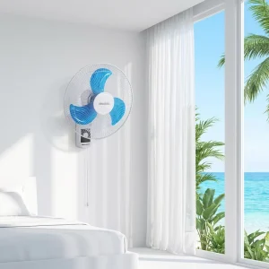 16 Inch Wall Mount Fan with Strong Airflow Oscillation Quiet Motor for Hotel Cooling air Cooling Wall Fan