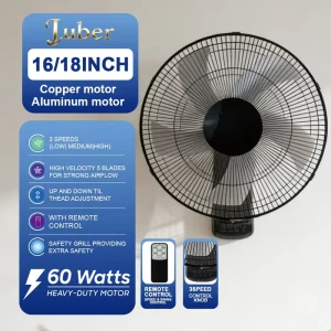 16 Inch Wall Mounted Fan Remote Control Electric Cooling Fan for Restaurant and Cafe Air Cooling