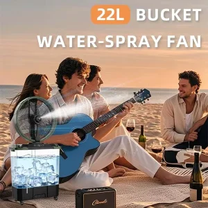 16 Inch Water Mist Fan Ventilador Rechargeable Solar Pedestal Spray Fan with Solar Panel Remote for Outdoor Use