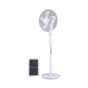16 Inch White Outdoor Solar USB Rechargeable Air Cooling Fan with 5 Blades for RV Car Applications