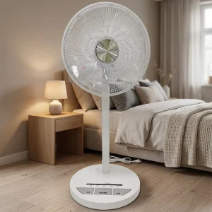 16″ Mechanical Control Electric Energy-saving Air Cooling Fan Low Noise Oscillating Adjustable Height Floor Stand Bedroom Hotel