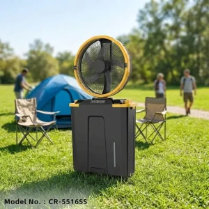 16″ Water Mist Spray Fan with Lithium Battery Rechargeable Solar Electric Fan with Solar Panel Remote Outdoor Indoor