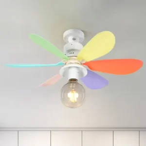 16.5 Inch E27 Screw-in Ceiling Fan Light DIY Replaceable LED Bulb Fan Universal Base Remote Control Fan for Home Office