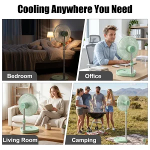 16000mAh Solar Rechargeable Outdoor Camping Fan Remote Control Digital Power Display Portable Bank for Household Car Hotel Use