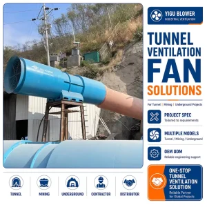 160KW Heavy Duty 2000mm High Velocity Electric Duct Axial Flow Fan for Massive Tunneling and Deep Mining Ventilation