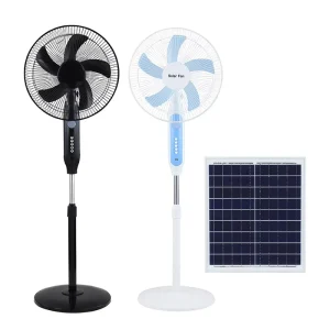 16Inch Factory Rechargeable Fan With Lithium Battery USB Charge Powerful 3 Speeds Standing Solar Fan With Solar Panel