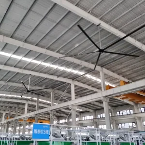 16ft Industrial Commercial HVLS Fan 220V Large Ventilation Ceiling Fan with AC Motor for Manufacturing Plant Farm Restaurant