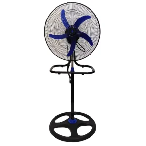 17.9 Inch Electric Cooling Pedestal Fan 5 Blades Metal Mechanical Adjustable Height Oscillating High Speed