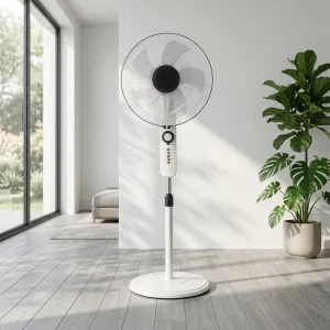 18” Electric Home Stand Fan 18 Inch Vertical Fan Plastic Floor Fan With Mechanical Control 1 Hour Timer
