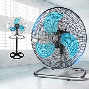 18-Inch 3-in-1 Electric Metal Industrial Fan, Adjustable Height, Vertical/Wall-Mounted, Energy-Efficient, Silent Operation