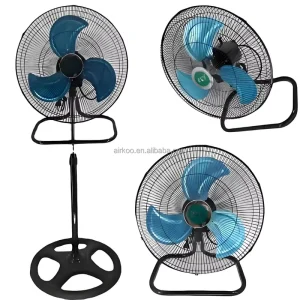 18 Inch 3 in 1 Industrial Fan Aluminum Blades Adjustable Stand Wall Mount Floor Ventilation Cooling Fan for Factory Workshop