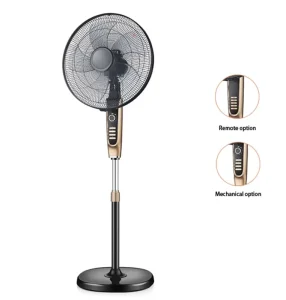 18 Inch 5 ABS Pure Copper Motor Remote Control Pedestal Tower Fan US Plug Air Cooling Function Floor Battery Electric