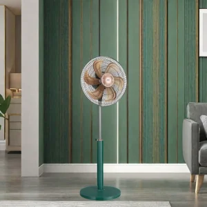18 Inch AC Electric Pedestal Tower Fan 4 Speed Settings Mechanical Control Oscillating for Household Outdoor RV Hotel
