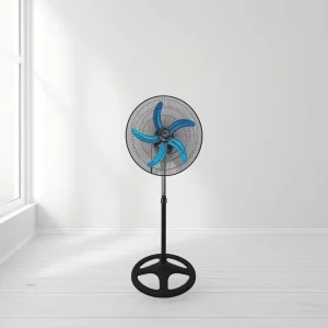 18 Inch Electric Fan Copper Motor Metal Mesh Four Hole Air Cooling Five Aluminum Blades Plastic Material for Mechanical Use