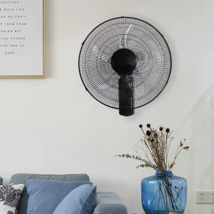 18 Inch Electric Mechanical Wall Fan Adjustable Swing Powerful Wind Wide Coverage Energy Efficient Mounted Fan for Home