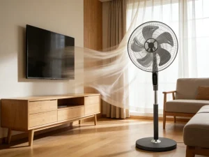 18 Inch Electric Plastic Stand Fan with Copper Motor Mechanical Control Oscillating Energy Efficient for Household Hotel Use