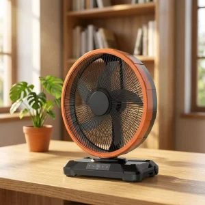 18 Inch Large Rechargeable Table Fan LED Light Solar AC DC Power Portable Quiet Oscillating Cooling Home Office