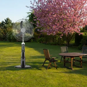 18 Inch Rechargeable Solar Fan Stand up Floor Fan Portable Cooling Fan for Home Camping and Outdoor Use