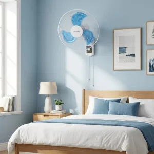18 Inch Wall Fan Oscillating Electric Wall Mounted Fan High Power Cooling Fan with Remote Timer for Home Commercial Use