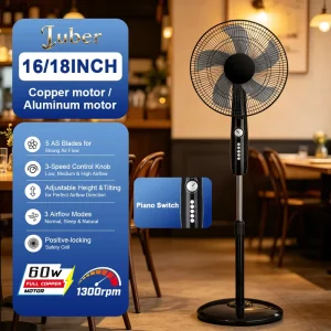 18 Inches Floor Standing Battery Electric Air Cooling Fan Multifunction Button Rechargeable Energy Efficient Outdoor Hotel Use