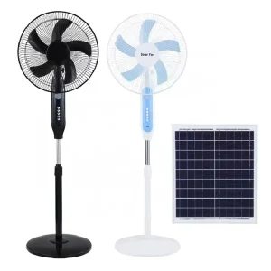 18” Outdoor Home Solar Electric Power Portable Rechargeable Fan Energy Solar Stand Fan Removable Solar Standing Fan