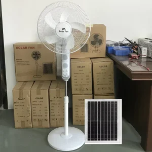 18000MAH 16 Inch Solar Fan 9V 20W Single Crystal Energy Efficient Solar Panel Rechargeable with Two-color Night Light