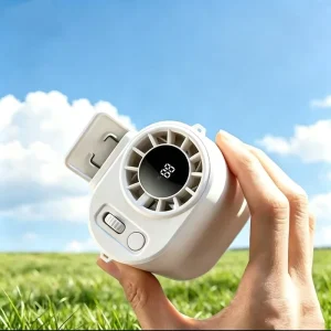 1800mAh High Speed Wearable Digital Display USB Rechargeable Portable Clip Silent Cooling Mini Fan