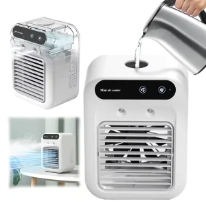 1800mah Lightweight Water Air Cooler 2-3H Endurance Fast Cooling Air Cooling Fan Touch Switch Intelligent Mist Fan for Daily Use
