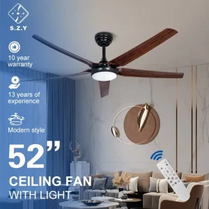 18W Acrylic Remote Control Dimmable LED Ceiling Fan Light for Dining Room Living Room Office Indoor Home Use