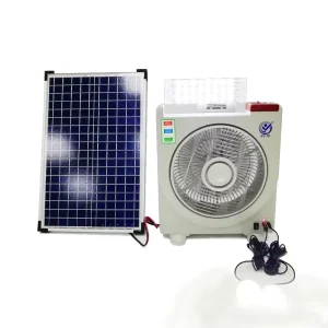18W Small Solar Fan With Solar Panel Rechargeable for Camping Outdoor