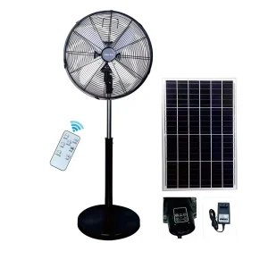 18inch Solar Pedestal Fan Mechanical Control 12-Speed Monocrystalline Lithium Battery Oscillating Upright Quiet