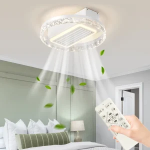 19.7 Inch LED Dimmable Remote Control Ceiling Fan Light 2-hour Timer Function for Bedroom Living Room