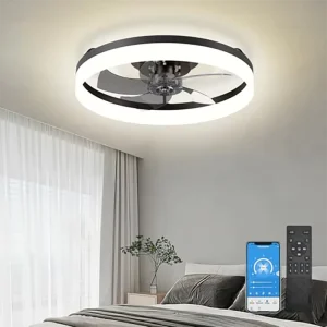 19.7 Inch Modern LED Ceiling Fan with Light 6 Speeds Indoor High Ceiling Wind Smart Motor Bed Room Cooler Fan Lamp
