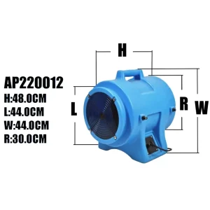 1HP Industrial Portable Blower 2200CFM High Airflow Low Amperage Stackable Ventilator for Basement Tunnel Cooling Drying