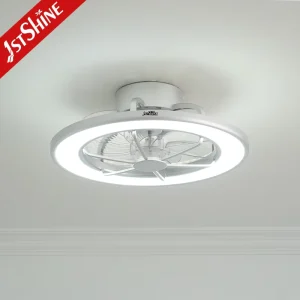 1stshine 220v Sliver Low Profile No Noise Bladeless Bldc DC Motor Led Ceiling Fan with Light for Bedroom