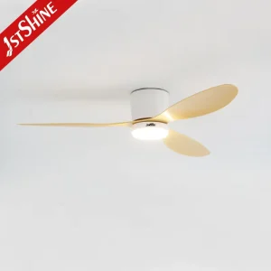1stshine 52 Inches Ceiling Fan with Lamp 3 ABS Light Wood Blade Flush Mount Led Ceiling Fan