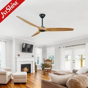 1stshine Ceiling Fan 3 Solid Wood Leaf Blades 60 Inch Decorative Dc Motor Ceiling Fan with Remote