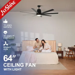 1stshine Ceiling Fan 64 Inch Reversible Dc Motor air Cooling Low Noise Ceiling Fan with Light