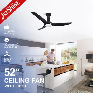 1stshine Ceiling Fan with Light Energy Saving Dc Motor Black Modern 52 Inches Ceiling Fan with Light