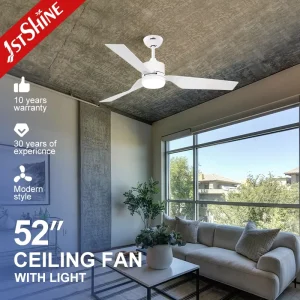 1stshine INdustrial Style Indoor 3 Plastic Blades High Speed White 52 Inch Ceiling Fan