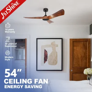 1stshine Led Ceiling Fan 54 Inch 3 Wooden Color ABS Blades Ceiling Fan with Remote Control