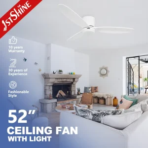 1stshine White KC Ceiling Fan with Light DC Motor Solid Wood Blades Led Light Decorative Indoor Lighting
