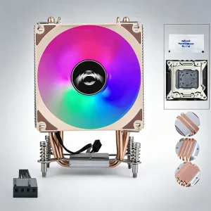 2/4/6 Heat Pipe X79 Motherboard CPU Cooling Fan with Light 9cm Air-cooled E5 Desktop 2011 PWM Temperature Control X99