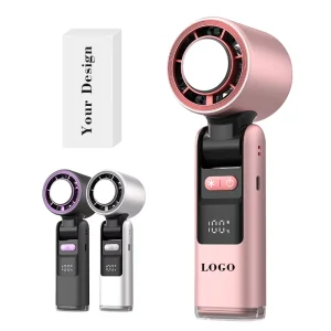 2 in 1 Handheld & Desktop Led Hand Fan 3 Hours Charging Time Foldable Mini Fan Type C Charging Travel friendly Pocket Fan